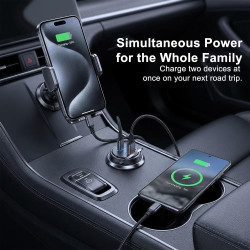 Chargeur Téléphone Voiture pour Renault R5 R4 Clio Kangoo Scenic Megane E-Tech Alliage d'aluminium, Double Port Charge Rapide, A