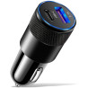 Laone Chargeur de voiture USB C à 2 ports 30 W avec PowerlQ 3.0 pour iPhone 16/15/14/13/12, Samsung Galaxy S23/S22/S21, iPad Pro
