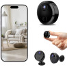 Mini Caméra de Surveillance WiFi 1080P Intérieur, Camera Intérieur et Extérieur sans Fil avec 2.4GHz WiFi, Vision Nocturne et Dé