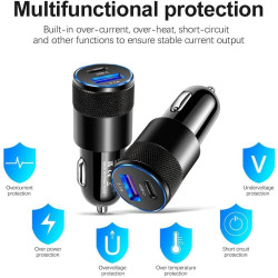 Laone Chargeur de voiture USB C à 2 ports 30 W avec PowerlQ 3.0 pour iPhone 16/15/14/13/12, Samsung Galaxy S23/S22/S21, iPad Pro
