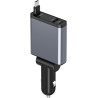 Thlevel 51W Chargeur de Voiture Rétractables USB C Aumen-Cigare avec Rétractables Câble 3 in 1 pour 12V/24V Caravane Camping-Car