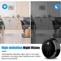 Mini Caméra de Surveillance WiFi 1080P Intérieur, Camera Intérieur et Extérieur sans Fil avec 2.4GHz WiFi, Vision Nocturne et Dé