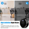Mini Caméra de Surveillance WiFi 1080P Intérieur, Camera Intérieur et Extérieur sans Fil avec 2.4GHz WiFi, Vision Nocturne et Dé