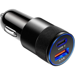 UncleS Adaptateur de chargeur de voiture USB C 2 ports rapide 3 1 a téléphone cigarette briquet chargeur de voiture portable