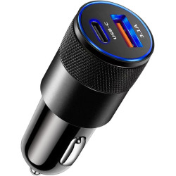 UncleS Adaptateur de chargeur de voiture USB C 2 ports rapide 3 1 a téléphone cigarette briquet chargeur de voiture portable