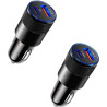 UncleS Adaptateur de chargeur de voiture USB C 2 ports rapide 3 1 a téléphone cigarette briquet chargeur de voiture portable