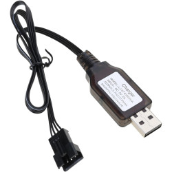 SM4P Câble de charge pour batteries au lithium 2 groupes 3,7 V pour DE36W DE65 HM202 EC08 EC16 Noir