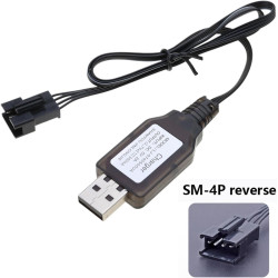 SM4P Câble de charge pour batteries au lithium 2 groupes 3,7 V pour DE36W DE65 HM202 EC08 EC16 Noir
