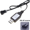 SM4P Câble de charge pour batteries au lithium 2 groupes 3,7 V pour DE36W DE65 HM202 EC08 EC16 Noir