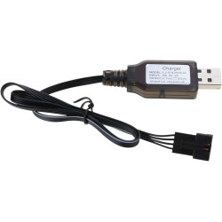 SM4P Câble de charge pour batteries au lithium 2 groupes 3,7 V pour DE36W DE65 HM202 EC08 EC16 Noir