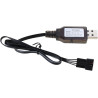 SM4P Câble de charge pour batteries au lithium 2 groupes 3,7 V pour DE36W DE65 HM202 EC08 EC16 Noir