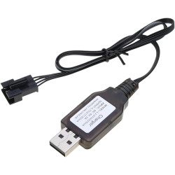 SM4P Câble de charge pour batteries au lithium 2 groupes 3,7 V pour DE36W DE65 HM202 EC08 EC16 Noir