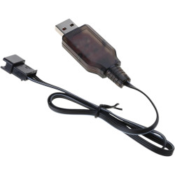SM4P Câble de charge pour batteries au lithium 2 groupes 3,7 V pour DE36W DE65 HM202 EC08 EC16 Noir