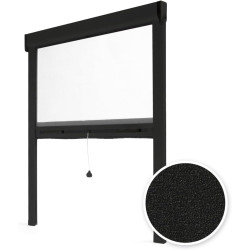 Avosdim Store moustiquaire fenêtre Alu Luxe - H100 x L80cm recoupable - Noir texturé 9005 - Protection contre les insectes