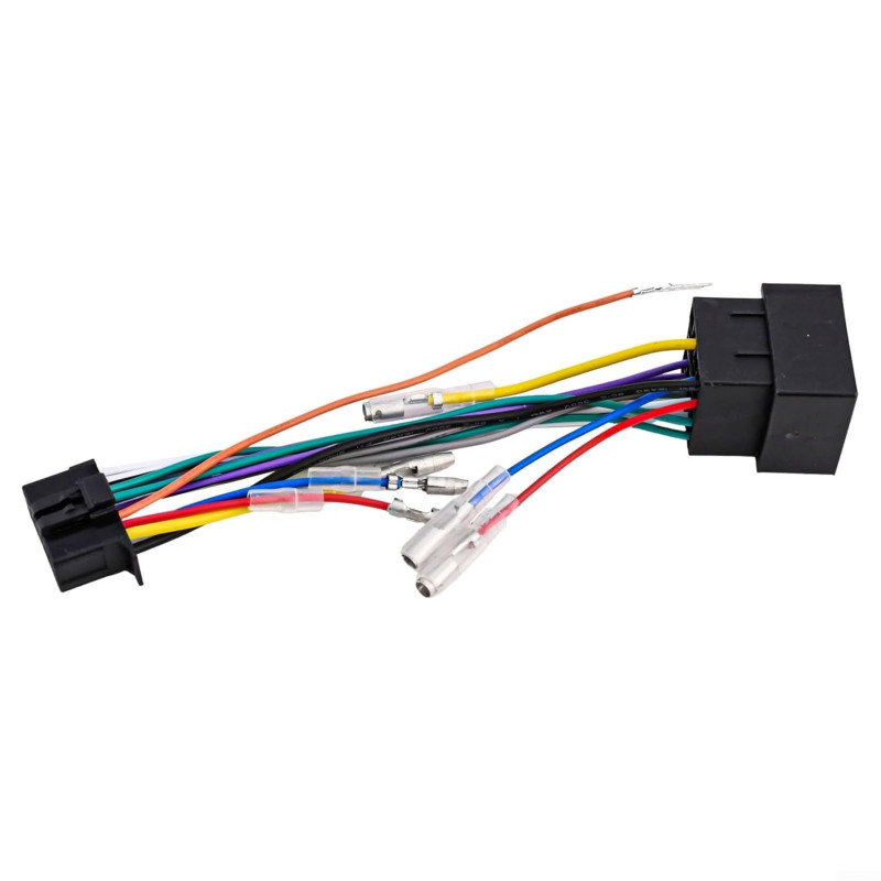Câble adaptateur ISO 16 broches pour autoradio Pioneer DEH/MVH, câblage de 185 mm avec cuivre étamé, noir, câble de connexion et
