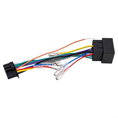 Câble adaptateur ISO 16 broches pour autoradio Pioneer DEH/MVH, câblage de 185 mm avec cuivre étamé, noir, câble de connexion et