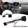Câble adaptateur ISO 16 broches pour autoradio Pioneer DEH/MVH, câblage de 185 mm avec cuivre étamé, noir, câble de connexion et