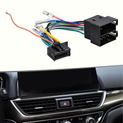 Câble adaptateur ISO 16 broches pour autoradio Pioneer DEH/MVH, câblage de 185 mm avec cuivre étamé, noir, câble de connexion et