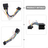 Câble adaptateur ISO 16 broches pour autoradio Pioneer DEH/MVH, câblage de 185 mm avec cuivre étamé, noir, câble de connexion et