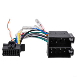 Câble adaptateur ISO 16 broches pour autoradio Pioneer DEH/MVH, câblage de 185 mm avec cuivre étamé, noir, câble de connexion et