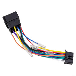 Câble adaptateur ISO 16 broches pour autoradio Pioneer DEH/MVH, câblage de 185 mm avec cuivre étamé, noir, câble de connexion et