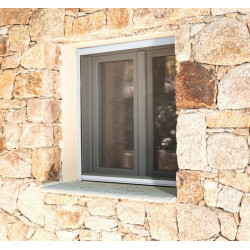Avosdim Store moustiquaire fenêtre Alu Luxe - H160 x L125cm recoupable - Blanc texturé 9010 - Protection contre les insectes