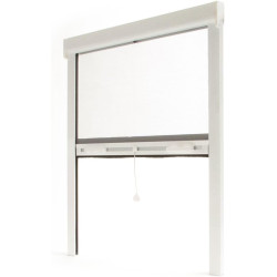 Avosdim Store moustiquaire fenêtre Alu Luxe - H160 x L150cm recoupable - Blanc texturé 9010 - Protection contre les insectes