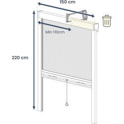 Avosdim Store moustiquaire fenêtre Alu Luxe (Anthracite, L150 x H 220 cm)
