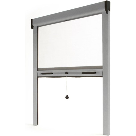 Avosdim Store moustiquaire fenêtre Alu Luxe - H220 x L150cm recoupable - Gris texturé 7038 - Protection contre les insectes