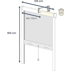 Avosdim Store moustiquaire fenêtre Alu Luxe (Marron, L125 x H 160 cm)
