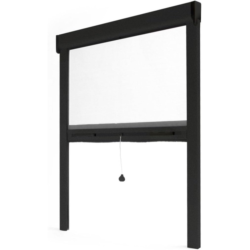 Avosdim Store moustiquaire fenêtre Alu Luxe - H160 x L150cm recoupable - Noir texturé 9005 - Protection contre les insectes