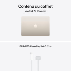 Apple MacBook Air 15 pouces Portable avec puce M5 : Conçu pour l’IA, Écran Liquid Retina 15,3 pouces, Mémoire unifiée 16 Go, SSD