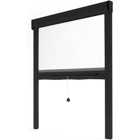 Avosdim Store moustiquaire fenêtre Alu Luxe - H220 x L150cm recoupable - Noir texturé 9005 - Protection contre les insectes