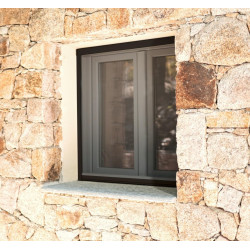 Avosdim Store moustiquaire fenêtre Alu Luxe - H220 x L150cm recoupable - Noir texturé 9005 - Protection contre les insectes