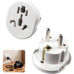 2 Pièces Adaptateur Prise Anglaise vers France, Adaptateur Prise Universelle Para UK China USA France Convertidor de Enchufe EU 