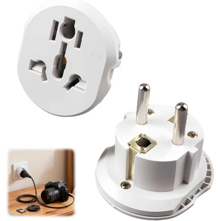 2 Pièces Adaptateur Prise Anglaise vers France, Adaptateur Prise Universelle Para UK China USA France Convertidor de Enchufe EU 