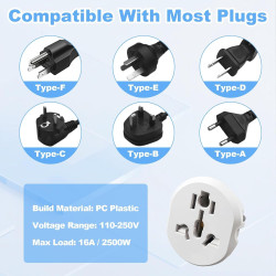 2 Pièces Adaptateur Prise Anglaise vers France, Adaptateur Prise Universelle Para UK China USA France Convertidor de Enchufe EU 
