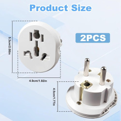 2 Pièces Adaptateur Prise Anglaise vers France, Adaptateur Prise Universelle Para UK China USA France Convertidor de Enchufe EU 
