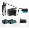 Pompe à eau à batterie, pompe à immersion à batterie – 60W, batterie (2×1500mAh) 18-21V, hauteur de refoulement 3-5 m, débit 50-