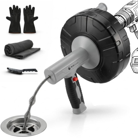 Furet Déboucheur Canalisation 10 m Professionnel – Furet Plomberie avec Câble et Ressort en Acier Flexible pour Évier, Douche et