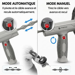 Furet Déboucheur Canalisation 10 m Professionnel – Furet Plomberie avec Câble et Ressort en Acier Flexible pour Évier, Douche et