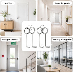 4PCS Clés à Serrure Professionnelles Universelles, Passe-Partout, Clé Universelle pour Porte Intérieure, Ouvre-Portes pour Serru