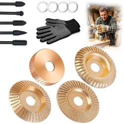 Disque de polissage pour meuleuse d'angle, kit de disques robustes pour sculpture sur bois, meule en carbure de tungstène pour l