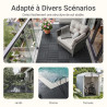 Sobuy Set de 15 Pièces Dalles Terrasse Exterieur Caillebotis Exterieur Revetement de Sol Système Clipsable pour Balcon et Terras