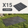 Sobuy Set de 15 Pièces Dalles Terrasse Exterieur Caillebotis Exterieur Revetement de Sol Système Clipsable pour Balcon et Terras