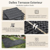 Sobuy Set de 15 Pièces Dalles Terrasse Exterieur Caillebotis Exterieur Revetement de Sol Système Clipsable pour Balcon et Terras
