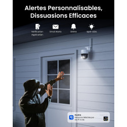 Reolink 4G LTE Caméra de Surveillance Extérieure sans Fil 4MP, Suivi Automatique 360°, Vision Nocturne Couleur, Détection IA, Ca