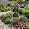 ARUM LIGHTING - Borne Électrique de Jardin CENAC Acier Inox, 2 Prises Françaises, Étanche IP44, H23cm, Multiprise Extérieure pou