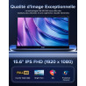 AOC 2025 AX15 Ordinateur Portable, Boîtier Métallique d'un PC Portable, 15,6 Pouces FHD 16 Go de DDR4 512 Go de SSD,N97 (6M Cach