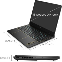HP Omen Slim 16-an0000sf Ordinateur Portable Gaming 16" FHD IPS 144hz, PC Portable Gamer (Intel Core Ultra 5 225H, RAM 16 Go, SS